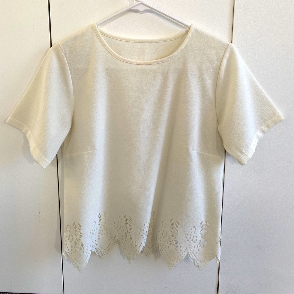 White Laser Cut Out Top